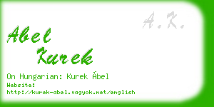 abel kurek business card
