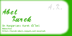 abel kurek business card